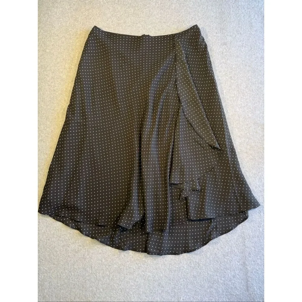 Talbots polkadot midi asymmetrical flowy skirt 10